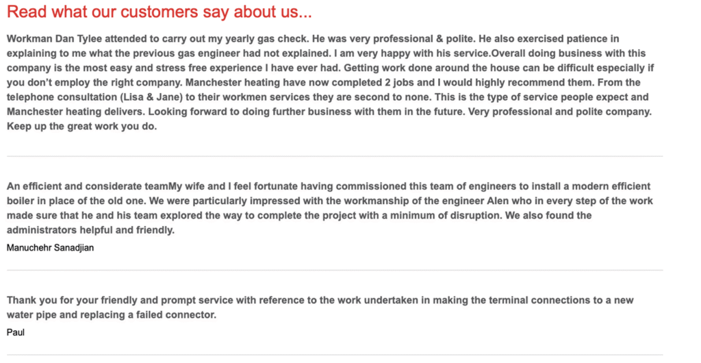 Boiler Care Plan Stockport